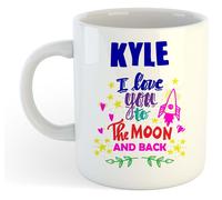 Kyle - I Love You To The Moon And Back Tazza Blu - Divertente Detto Valentine