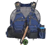 Kylebooker Gilet da pesca a mosca, regolabile, traspirante, per uomini e donne, Blu, Taglia unica