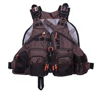 Kylebooker Gilet pesca a mosca per pescatore taglia regolabile in maglia per uomo e donna (Brown)