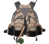 Kylebooker Gilet pesca a mosca per pescatore taglia regolabile in maglia per uomo e donna (Khaki)