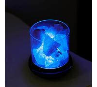 Kylewo Lampada di Cristallo di Sale Diffusore di Aromi USB, 7 Colori, 7 Luci Pure, Moderno, Colore Blu, Per Soggiorno, 9.8*9.8*10.8 cm, 500 g