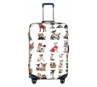 Kyliele Carino Chihuahua Pug Modello Viaggio Antipolvere Valigia Copertura Bagagli Protector Bagaglio Tronco Caso Accessori Vacanza, bianco, M