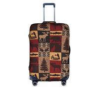 Kyliele Lodge Bear Deer Fish Travel Dust-Proof Valigia Copertura Bagagli Protezione Bagaglio Tronco Accessori Vacanza, bianco, S
