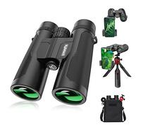 Kylietech 12 x 42 Binocolo Adulti, Portabile Telescopio Antiappannamento e Impermeabile con Adattatore per Smartphone, per Bird-Watching, Viaggi, Concerti
