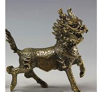 Kylin Brass Guardian Ornaments Feng Shui Decorazione per Auto Prevenire la ricchezza di energia malvagia Premere Decorazione della scrivania Unicorno Invia Son Decorazione Interno all'aperto, B