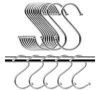 KYLOS 10 Ganci a S in Acciaio Inox 304 - Altezza 9cm Diametro 3mm - Multiuso per Cucina, Bagno e Ufficio - Resistente alla Ruggine e Facile da Installare