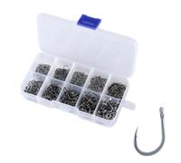 KYLOS Amo Da Pesca, 100 Pz Ami Da Pesca In 10 Dimensioni, Amo Da Pesca Occhiello, Ganci Spinato, Ami Da Pesca In Acciaio Al Carbonio Con Scatola Di Plastica, 3# - 12#