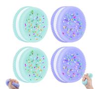 KYLOS Giochi Da Schiacciare Antistress 4 Pezzi, Taba Squishy, Fufu Squishy, Squishy, 2 Blu E 2 Viola, Giocattolo Ultra Morbido, Dimensioni 3.8Cm X 1Cm