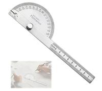 KYLOS Goniometro Professionale 0-180° in Acciaio Inox - Con Vite di Bloccaggio e Scala Righello - Ideale per Falegnameria, Scuola e DIY - Precisione e Durabilità Garantite