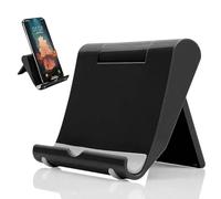 KYLOS Porta Cellulare Tavolo, Supporto Telefono Scrivania Portatile Regolabile 100°, Compatible Con Iphone 16 15 14 13 Serie, Galaxy S24 S23 A54 A34 A14, Redmi 12 10 Note 12, Fino A 7.9", Nero
