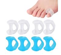 KYLOS Separatore Dita Piede 4 Paia, Separatori Dita Piedi, Protezione Dito Del Piede, Raddrizzatori A Martello, Colori Trasparente E Blu, Dimensioni Standard