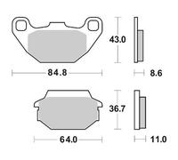 PASTIGLIE FRENO SBS 154 HF KYMCO PEOPLE S 200 2005 2007
