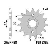 KYMCO NER ONE 125 2008-2014 pignone PBR passo 428 14 Denti