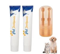 KyneLit Kit per la cura dentale degli animali domestici, 2 pezzi, dentifricio per cani e gatti, riduce la placca, sbianca i denti, rinfresca l'alito (aroma A-vaniglia)
