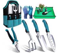 Kynup Kit da Giardinaggio Completo 7 Pezzi Set Giardinaggio in Alluminio Anti-Ruggine, Set Giardino per Piante, Set Giardinaggio Regali da Giardino per Donna Uomo