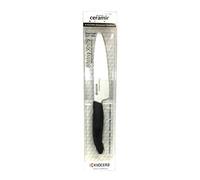 Kyocera FK-130WH-BK KyoFine Coltello Multiuso, White, 13cm | Manico ergonomico, per frutta, verdura e carne senza ossa, anticorrosione, senza germi, super leggero, nero