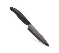 Kyocera FK110Bk Coltello Frutta e Verdura, Lama Ceramica Nera, 110 mm, Manico ABS Nero