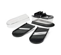 Kyocera set di 3 affettatrici compatto con custodia, affettatrice universale, affettatrice julienne, grattugia, lama affilata in ceramica zirconia, inclusa protezione per le dita, nera, CSC-450