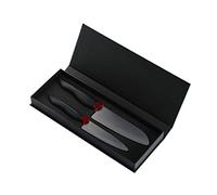 Kyocera Set di coltelli in Ceramica 11 cm e Lama Santoku da 16 cm, Nero, 3.6 x 12.8 x 33.5 cm, 2 unità