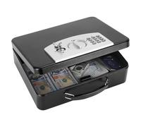 KYODOLED Cassetta di sicurezza con serratura digitale con tastiera, scatola di sicurezza con codice per oggetti personali, scatola di sicurezza in metallo per contanti, passaporto, gioielli, ideale