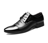KYOESCAI Scarpe Oxford da Uomo Elegante Stringate Derby Comfort Formale Affare Scarpe da Sposa,Nero,48 EU