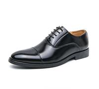 KYOESCAI Scarpe Oxford da Uomo Elegante Stringate Derby Formale Scarpe da Sposa Scarpe da Lavoro,Nero,45 EU