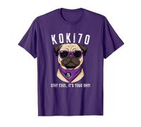 Kyoki Celebration - Occhiali da Sole con Carlino, per Padre, Uomini, Donne, Madri, Amanti dei Cani, antichi, 70 Anni, Divertenti Maglietta
