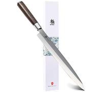 KYOKU Samurai Series - Coltello Yanagiba da 26,7 cm Giapponese Sushi Sashimi Coltelli - Acciaio Giapponese Superiore - Manico in Legno Wengé - con Custodia