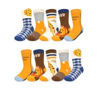 Kyopp 10 paia di calzini per bambini ragazze e ragazzi Funny Calzini divertenti Animals Cotton Socks Crew Socks Winter/Estate, Bella Leone-10 coppia, 25-28