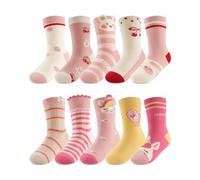 Kyopp 10 paia di calzini per bambini ragazze e ragazzi Funny Calzini divertenti Animals Cotton Socks Crew Socks Winter/Estate, NUOVO Rosa Unicorno e Coniglio-10 paia, 25-28