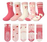 Kyopp 5 Paia Calzini per Bambini e Ragazze e Ragazzi Divertenti Calzini Animali in Cotone Unisex per Crew Socks 21-37