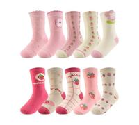 Kyopp Calzini divertenti per bambini, ragazze e ragazzi, calzini divertenti con animali in cotone unisex, 10 paia, 21-37, 25-28