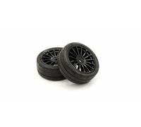 KYOSHO FATH702BKM Gomme Incollate Cerchi 15 Razze Nero Esagono 12mm FAZER VE MK2