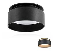 KYOTCH Faretto da soffitto con luce indiretta incl. Lampadina 5 W intercambiabile Modulo LED Lampada da soffitto Bianco caldo 3000 K Faretti interni 400 LM Nero, design da incasso extra piatto da 30