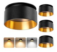 KYOTECH 4pz Faretto Led Interno Faretti Led Soffitto Moduli LED Sostituibili, luce bianca calda 3000K-6500K, 500 lumen, Apertura 65-68 mm, adatti per cucine, camere da letto e soggiorni