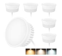 KYOTECH 6x Modulo LED Ultrapiatto ø50x23mm Dimmerabile 3CCT Bianco caldo 3000K Bianco naturale 4000K Bianco freddo 6500K Sostituzione per MR16 GU10,120°per faretti da incasso a soffitto plafoniere