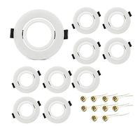 KYOTECH Cornice Faretto Incasso Orientabile Portafaretto da Incasso Bianco,Per GU10, alogeno e MR16,Faretti led da incasso per cartongesso incl. portalampada GU10,Set da 10