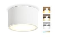 KYOTECH Faretti da Soffitto Dimmerabili, 2700K/4000K/6500K Faretti da Superficie Interno Ø95x55mm Bianchi, Incluso Modulo LED GX53 7W 800LM 230V, Lampada da Soffitto in Alluminio per Camera da Letto