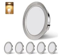 KYOTECH Faretti LED da Incasso per Cartongesso Dimmerabili 230V 3W 3000K Caldo, 15mm Ultrapiatto Faretti da Incasso 300LM Foro Ø55-58mm, IP44 Faretti LED Soffitto Incasso per Cucina, Nichel Set di 6