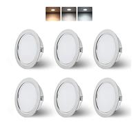 KYOTECH Faretti LED da incasso per mobili 230V 4W G4 300LM,3000K Caldo 4000K Neutro 6000K Freddo faretto da incasso, in acciaio inox spazzolato, al posto delle lampade ad alogene cromo Set di 6