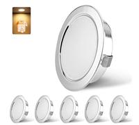 KYOTECH Faretto da incasso a LED, 230 V, dimmerabile, 3 W, 3000 K, luce bianca calda, ultra piatto, 300 lm, foro 55-58 mm e 15 mm, IP44, faretto da incasso per armadio a specchio, cromato