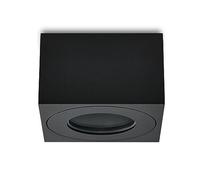 KYOTECH Faretto da soffitto a LED Quadrata IP44 Ø80*80 * 50mm Apparecchio a Plafone Plafoniera per moduli LED Spot Alluminio per Bagno Soggiorno Cucina, lampadine non incluse,Nero Set da 1