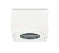 KYOTECH Faretto da soffitto a LED Quadrata IP44 Ø80*80 * 50mm Apparecchio a Plafone Plafoniera per moduli LED Spot Alluminio per Bagno Soggiorno Cucina, lampadine non incluse,Bianco Set da 1
