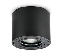 KYOTECH Faretto da soffitto a LED Rotondo IP44 Ø80*65mm Apparecchio a Plafone Plafoniera per moduli LED Spot Alluminio per Bagno Soggiorno Cucina, lampadine non incluse,Nero Set da 1