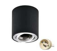 KYOTECH Faretto da Soffitto LED Orientabile - Plafoniera a Plafone Piatto 230V - Rotondo con Prese GU10 - Moduli LED Inclusi