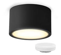 KYOTECH Faretto da Soffitto LED Ultra Sottile 55mm, Modulo Intercambiabile GX53, IP44 6W Bianco Caldo 3000K 550LM, Apparecchio a Plafone in Alluminio