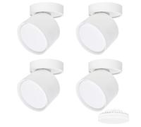 KYOTECH Set da 4 Faretto da soffitto a LED orientabili Ø84*80mm con intercambiabile 6W GX53 Lampadina LED Spot Light Bianca Faretti da Soffitto luce bianca naturale 4000K 550LM Apparecchio a Plafone