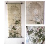 Kyoto da Appendere Pergamena Kakejiku Tappezzeria Dipinto a Mano Autunno Campo