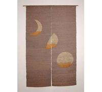 Kyoto Fasi Di la Luna Noren Porta Tendine Roketsu Tintura Marrone 88x150 Japan