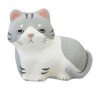 Kyoto Gatto Giapponese Chirimen Crepe Bambola Ornamenti Boss Neko Grigio Tabby